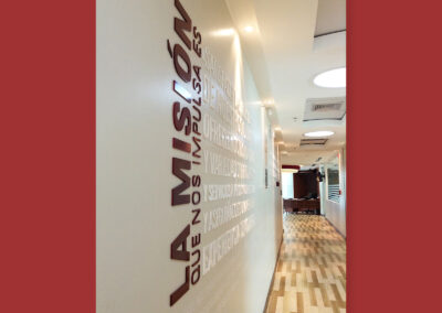 Wayfinding and environmental graphics of corporate headquarters