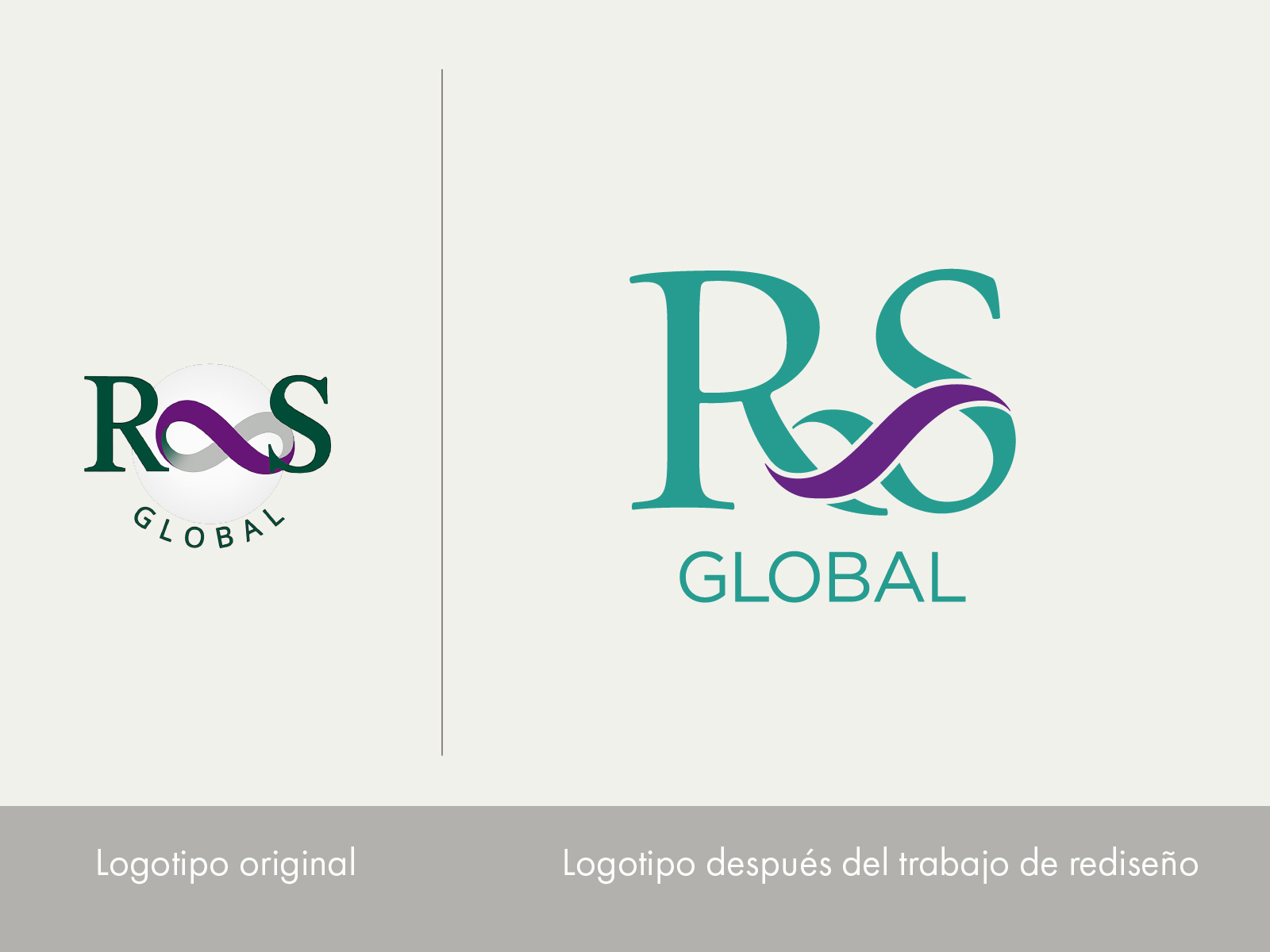 R&S_01_1600x1200px antes y después del refrescamiento del logotipo de R&S global bajo los conceptos eficiente, clásico y muy actual