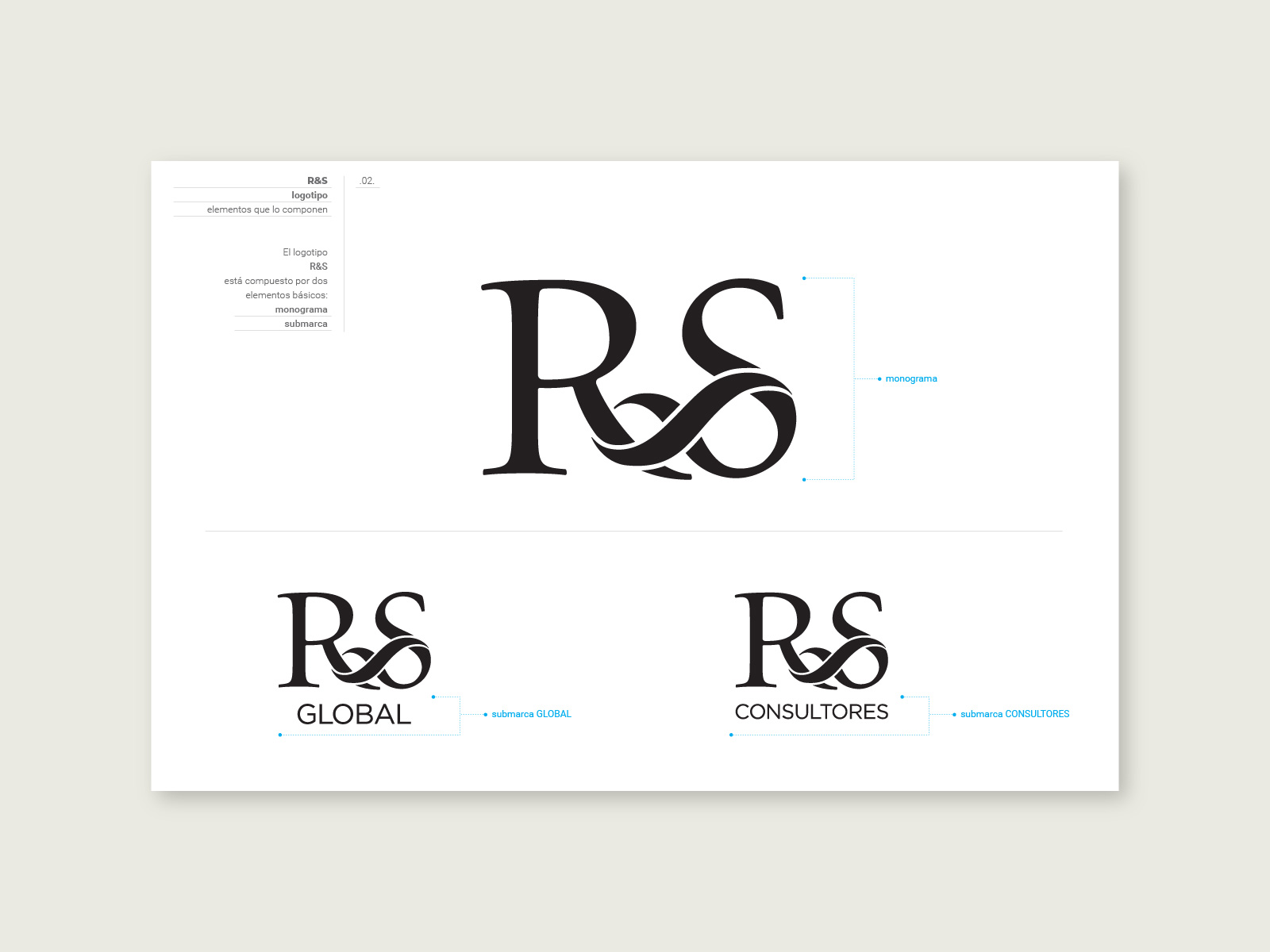 R&S_04_1600x1200px Diseño de manual de marca o lineamientos gráficos del proyecto de refrescamiento de logotipo de R&S global bajo los conceptos eficiente, clásico y muy actual