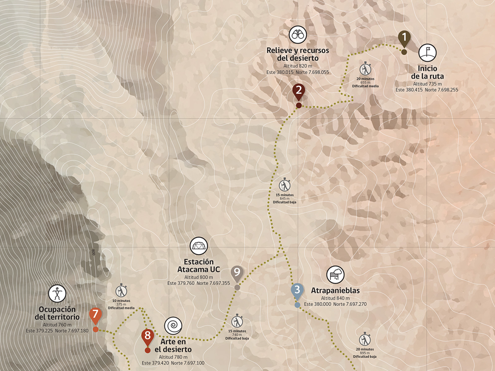 Alto Patache . mapa y topoguía