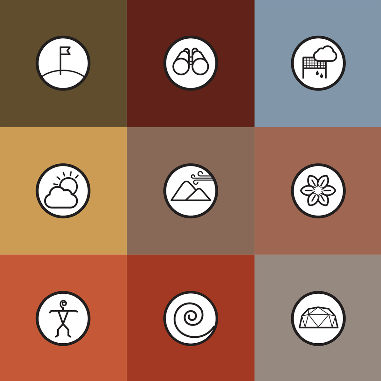 altopatache_07_1600x1600px diseño de sistema de íconos y paleta de color acorde al paisaje. parte del proyecto de diagramación de topoguía bilingüe y mapa de recorrido para el desierto de niebla alto patache.