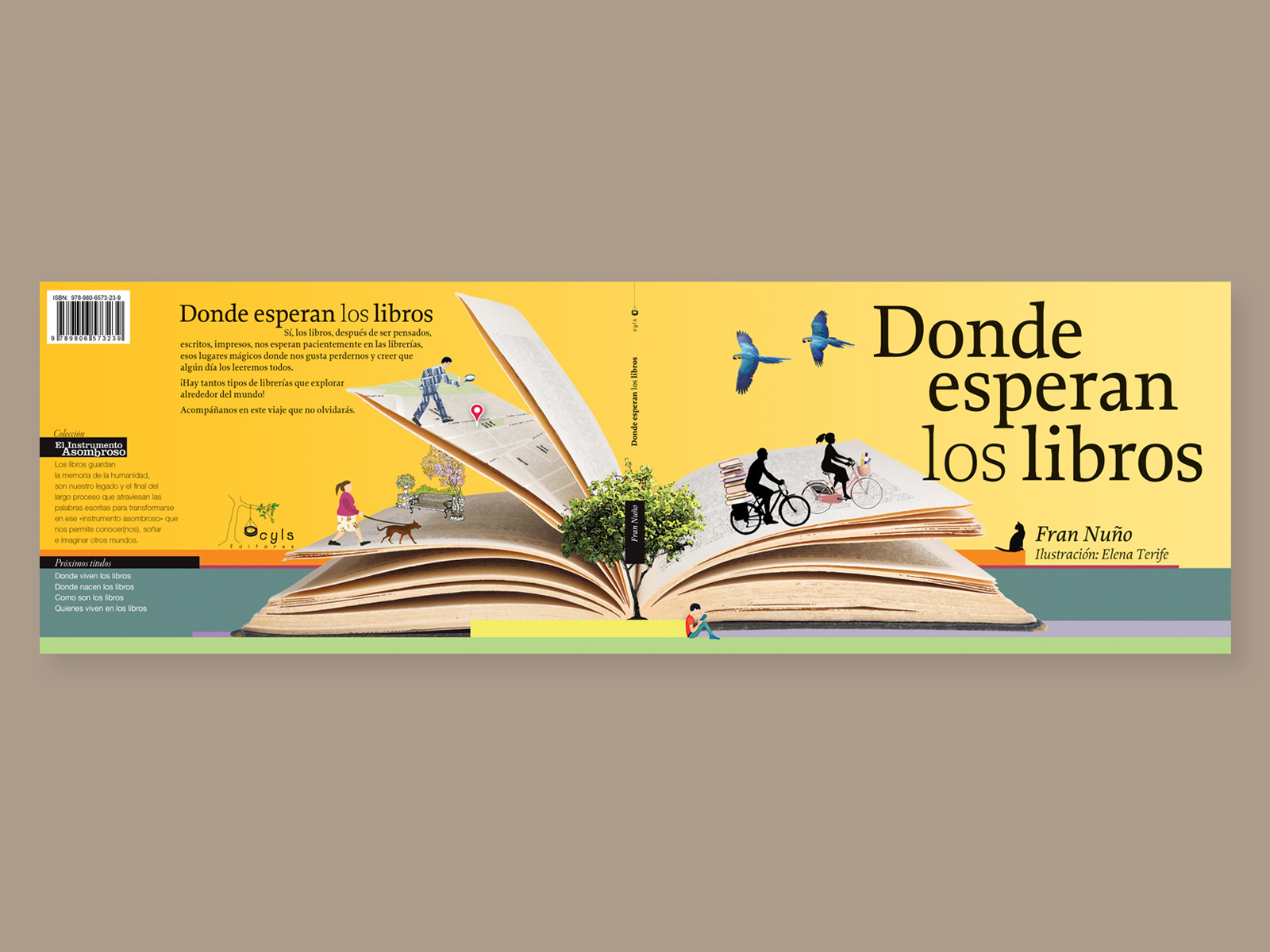 dondesperanlos-05_1600x1200 dirección creativa, diseño de colección, ilustración de libro para niños Donde esperan los libros, colección El instrumento asombroso. cyls editores, autor Fran Nuño, ilustradora Elena Terife