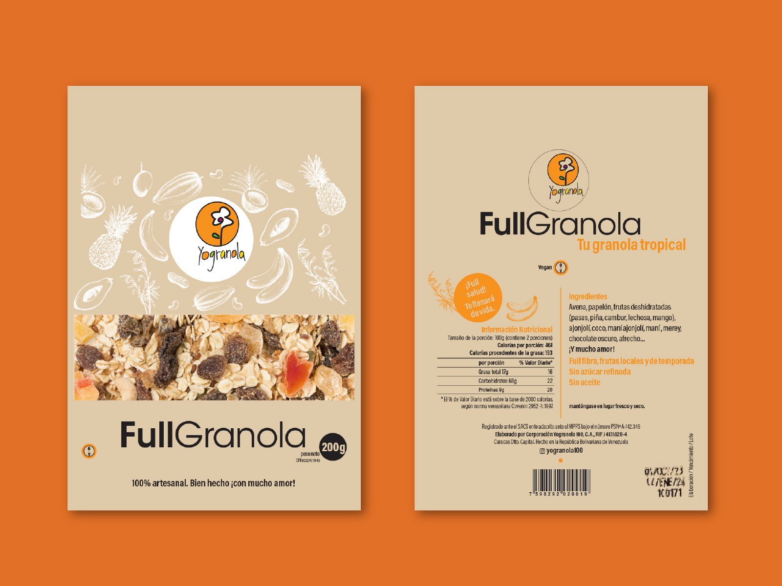 yogranola-03_1600x1200px packaging yogranola. ogotipo yogranola, diseñado con lettering. Ilustraciones de ingredientes dibujados a mano