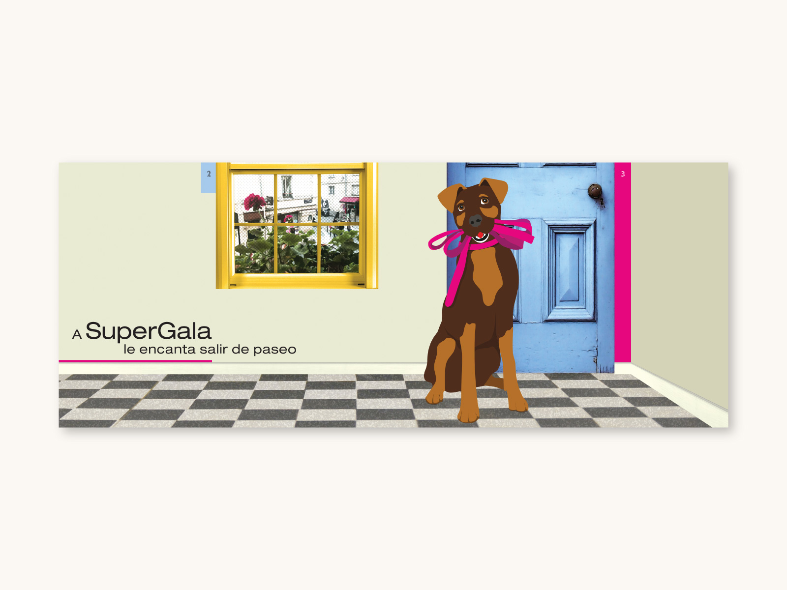 superGala_03_1600x1200px dirección creativa, diagramación, ilustración de libro para niños Súper Gala va de paseo. cyls editores, autora Blanca Strepponi, ilustradoras Ana Black y Elena Terife.