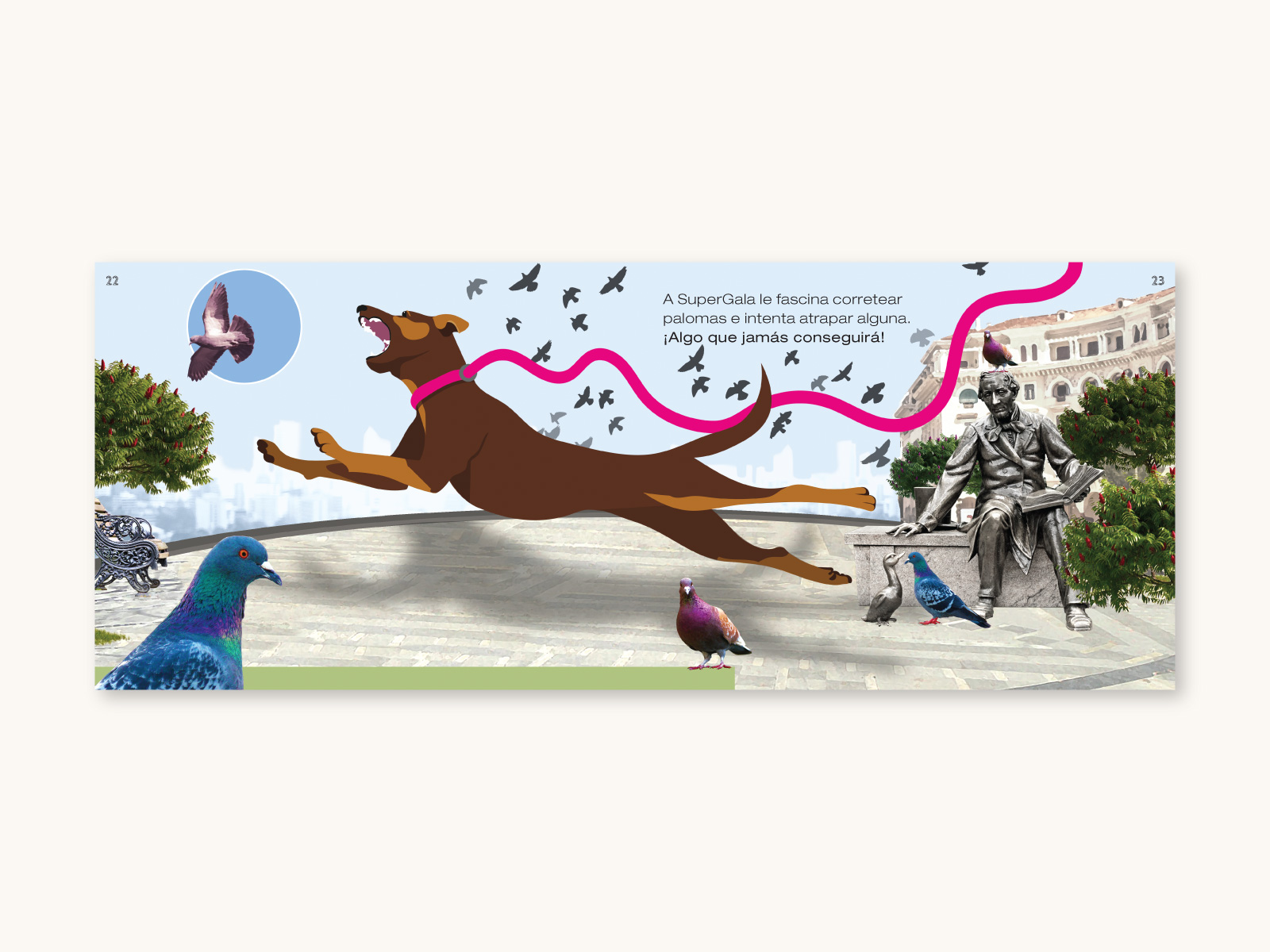 superGala_04_1600x1200px dirección creativa, diagramación, ilustración de libro para niños Súper Gala va de paseo. cyls editores, autora Blanca Strepponi, ilustradoras Ana Black y Elena Terife.